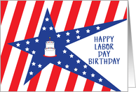 American Labor Day Birthday with Stars and Stripes card