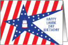 American Labor Day Birthday with Stars and Stripes card