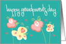 Happy Grandparents Day, with Heart Flowers & Hearts card