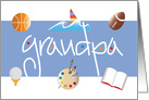 Happy Grandparents Day for Grandpa, Sports, Book and Sailboat card