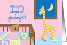 Announcement of New Baby Granddaughter, with Crib, Toys and Quilt card