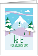 Hello from Breckenridge Snow Covered Mountain Hillside and Trees card