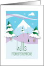 Hello from Breckenridge Snow Covered Mountain Hillside and Trees card