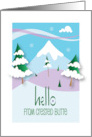 Hello from Crested Butte Snow Covered Mountain Hills and Trees card