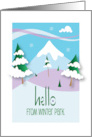 Hello from Winter Park Colorado Mountains Hills and Snowy Trees card