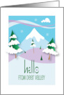 Hello from Deer Valley Snowy Foothills Mountain Peak and Snowy Trees card
