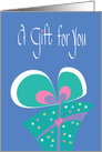 Hand Lettered Gift for You, Large Polka Dot Gift with Pink Heart card