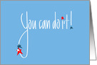 Hand Lettered You can do it, red, white and blue stars card