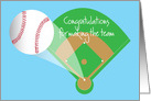 Congratulations for making the Baseball Team, with Home Run card