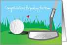 Congratulations for making Golf Team, with Golf Ball and Putter card