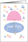 Bridal Shower Wishes with Umbrella and Shower of Flowers card