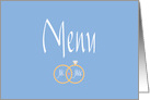 Hand Lettered Wedding Menu with Golden Wedding Rings card