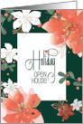 Hand Lettered Invitation to Christmas Open House with Poinsettias card