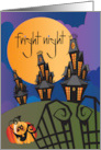 Invitation to Halloween Block Party Fright Night Haunted House Trio card