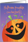 Invitation to Halloween Pumpkin Carving Party with Huge Jack O Lantern card