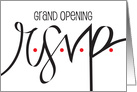 Invitation to Gala Grand Opening, Black Hand Lettering of R.S.V.P. card