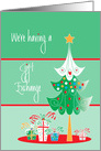 Invitation to Business Christmas Gift Exchange, Tree and Gifts card