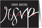 Hand Lettered Business Invitation to Dinner Meeting, with R.S.V.P. card