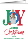 Merry Christmas to Hairdresser, Beauty Supplies, Bows and Joy card