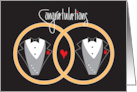 Wedding Congratulations for Gay Marriage Tuxedos and Rings card