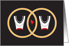 Wedding Congratulations for Lesbian Marriage, Formals, Beads and Rings card