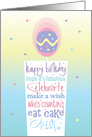 Hand Lettered Easter Birthday with Candle Full of Birthday Wishes card