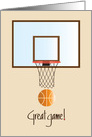 Congratulations on Great Game for Basketball, Hoop and Ball card