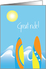 Surfing Congratulations, Great Ride with Surfboards and Surf card