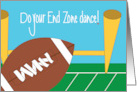 Football Congratulations Do Your End Zone Dance Football and Goal Post card