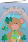 St. Patrick’s Day for Great Granddaughter Shamrock Bear with Hearts card