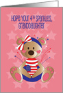 4th of July for Granddaughter, Patriotic Bear with Stars & Stripes card