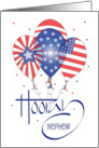 Fourth of July for Nephew Hooray Patriotic Stars and Stripes Balloons card