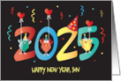 New Year’s 2024 for Son with Birds Celebrating with Party Hats card