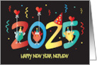New Year’s 2025 for Nephew Birds Celebrating with Party Hats card