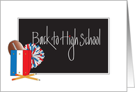 Back to School - High School, Notebooks, Football and Pom Poms card