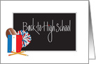 Back to School - High School, Notebooks, Football and Pom Poms card