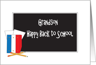 Happy Back to School Grandson, Notebooks and Pencils card