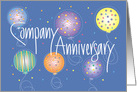 Hand Lettered Business Company Anniverary with Bright Balloons card