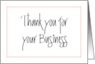 Hand Lettered Thank you for Your Business with Red Accents card