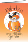 First Halloween for Great Nephew Peek-a-Boo with Mouse in Pumpkin card