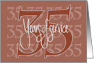Hand Lettered 35th Year Employee Work Anniversary 35 Years of Service card
