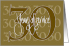 Hand Lettered 30th Year Employee Work Anniversary 30 Years of Service card