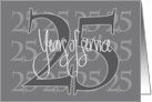 Hand Lettered 25th Year Employee Work Anniversary 25 Years of Service card