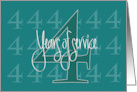 Hand Lettered 4th Employee Work Anniversary 4 Years of Service card