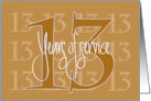 Hand Lettered 13th Year Employee Work Anniversary 13 Years of Service card