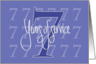 Hand Lettered 7th Year Employee Work Anniversary 7 Years of Service card