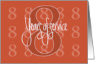 Hand Lettered 8th Year Employee Work Anniversary 8 Years of Service card