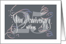 Hand Lettered Employee 25th Year Work Anniversary 25 Years Streamers card