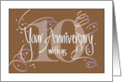 Hand Lettered Employee 10th Year Work Anniversary 10 Years Streamers card