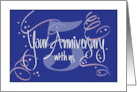 Hand Lettered Employee 5th Year Work Anniversary 5 Years Streamers card